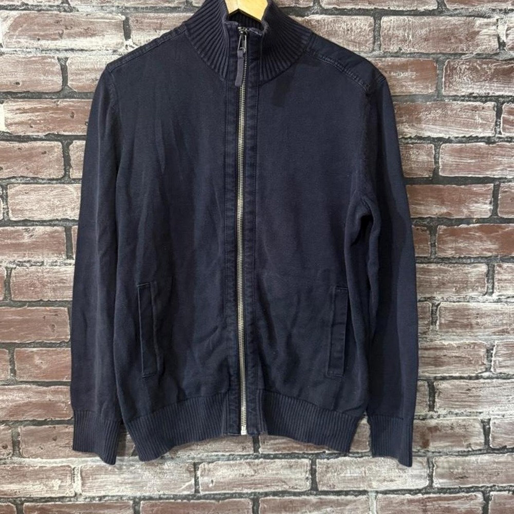 Gap Designed & Crafted Sweater Jacket Men's Medium Navy Full Zip Cotton